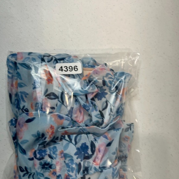 Lovers + Friends Mini Skirt Medium Women Floral Print Ruffle Blue Pink Tiered - Picture 13 of 13